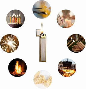 Slim Soft Flame Copper Brass Cigar Torch Lighter - Refillable Kerosene with Adjustable Flame Dial - Portable Lighter with Wheel Flint Ignition - Birthday Gifts for Men, Dad, Husband (Silver)