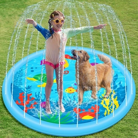 SLOOSH Splash Pad Water Toys - Sprinkler Mat for Toddler Kids Baby Play Water Games Pool Fun, Summer Outdoor Garden Lawn Backyard Party Supplies Gifts for Boys Girls (Sea Themed)