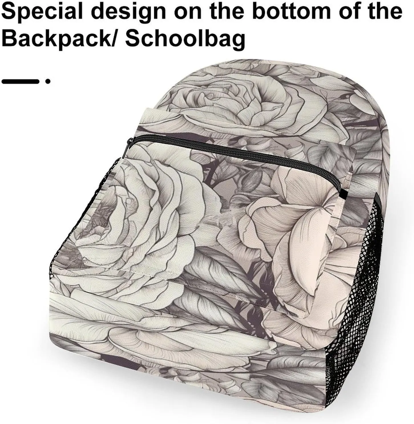 Small Backpacks Personalized Drawing of Flowers Printing Travel Bag Lightweight Travel Backpack For Women Men