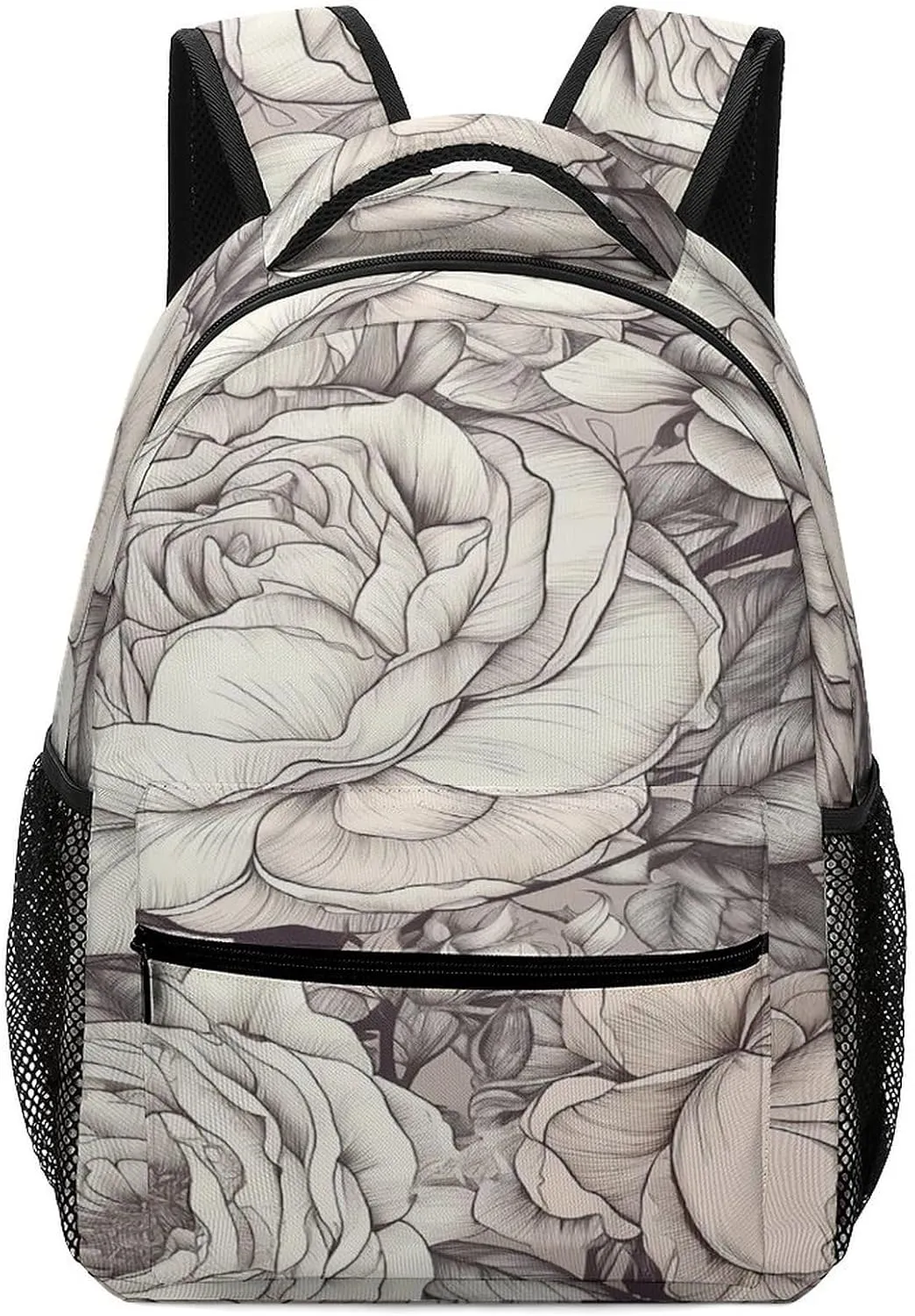 Small Backpacks Personalized Drawing of Flowers Printing Travel Bag Lightweight Travel Backpack For Women Men