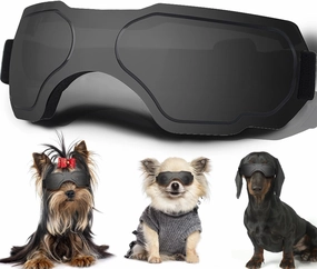 Small Dog Sunglasses, Dog Goggles with Adjustable Strap, UV Protection, Winproof, Snowproof