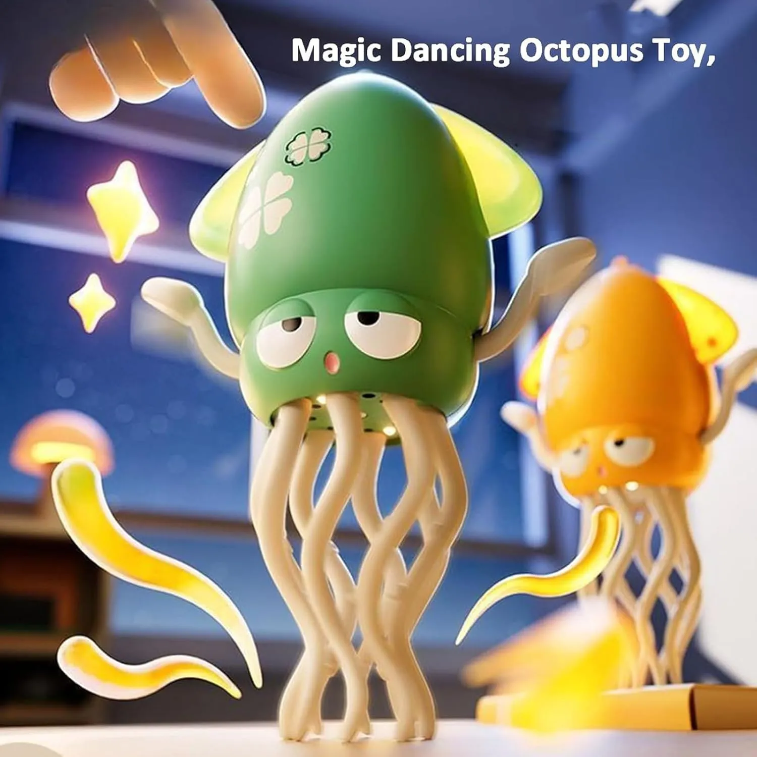 Smart Tentacle Explorer, Wiggly Wonder Octopus, Playful Octopus Toy, Automatic Swing Magic Obstacle Avoidanceoctopus with LED & Music, Self-Navigating Robotic Pet Toys for Indoor Cat Dog(Pink,Small)