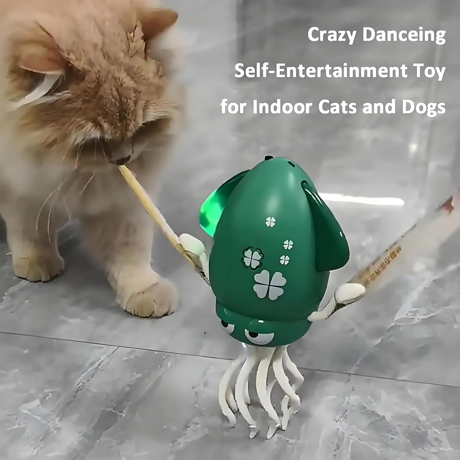 Smart Tentacle Explorer, Wiggly Wonder Octopus, Playful Octopus Toy, Automatic Swing Magic Obstacle Avoidanceoctopus with LED & Music, Self-Navigating Robotic Pet Toys for Indoor Cat Dog(Pink,Small)