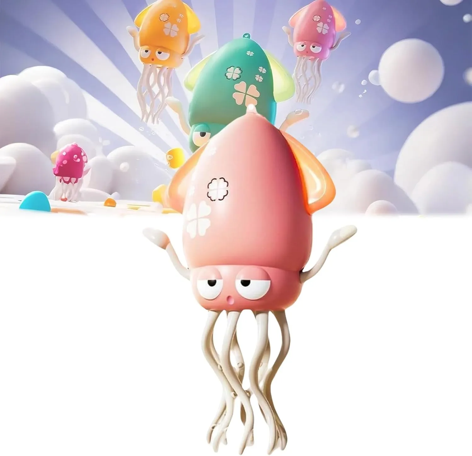 Smart Tentacle Explorer, Wiggly Wonder Octopus, Playful Octopus Toy, Automatic Swing Magic Obstacle Avoidanceoctopus with LED & Music, Self-Navigating Robotic Pet Toys for Indoor Cat Dog(Pink,Small)