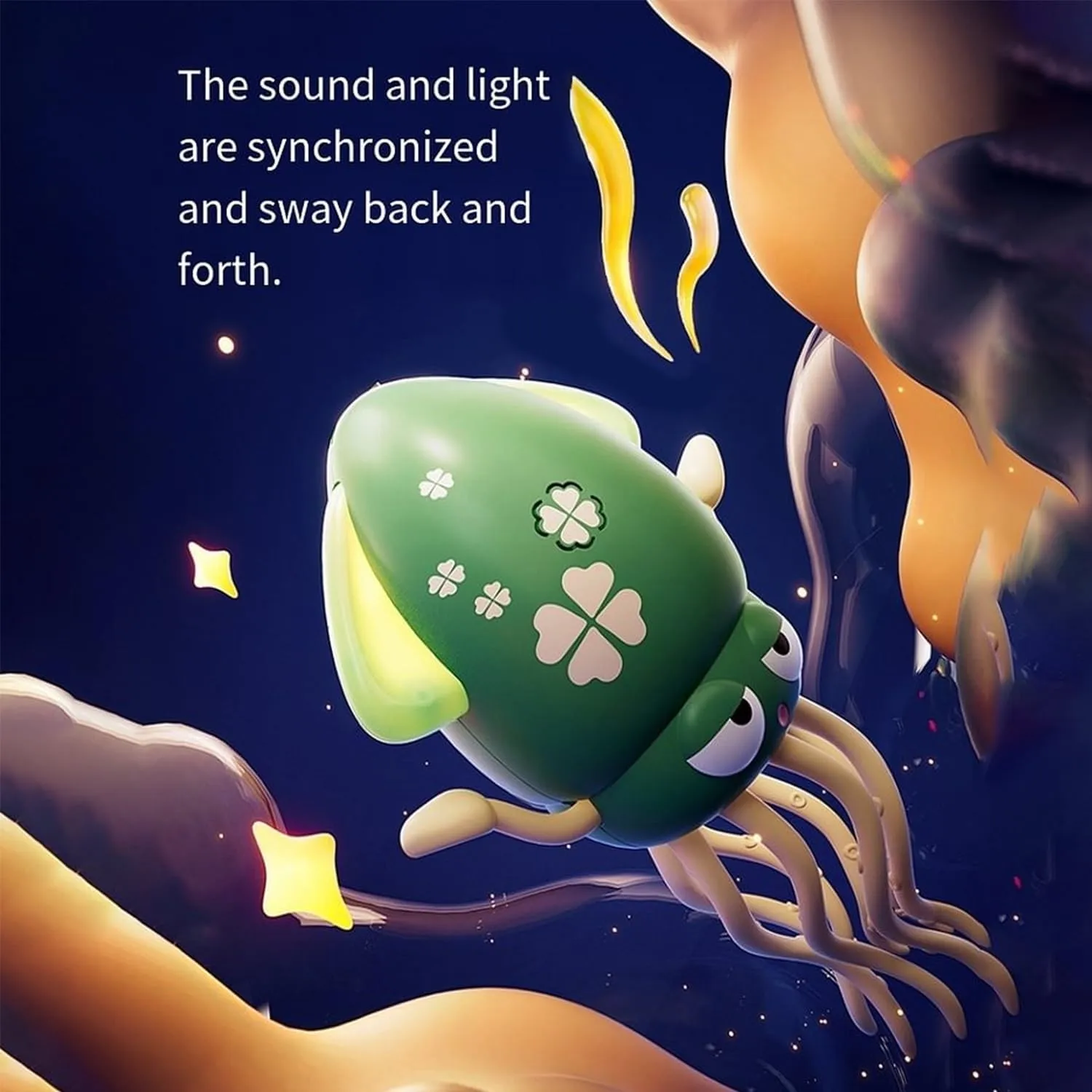 Smart Tentacle Explorer Wiggly Wonder Playful Dancing Octopus Toy – Electric Crawling Magic Octopus with LED Lights & Music, Obstacle Avoidance, Interactive Auto-Dance Pet Toy(2pcs-C,Fishing Rod)