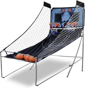 Smartxchoices Kids Indoor Arcade Basketball Game Foldable Double Electronic Basketball Hoop Game Shot 2 Player w/ 4 Balls LED Scoring Inflation Pump 8 Different Options