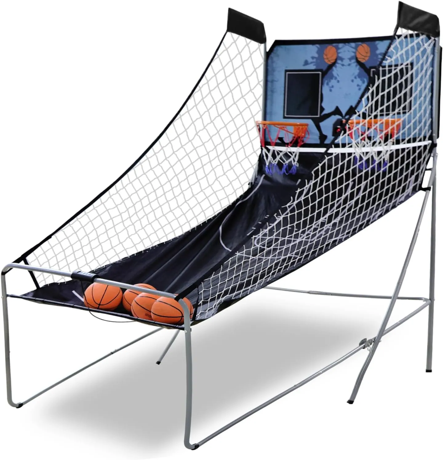 Smartxchoices Kids Indoor Arcade Basketball Game Foldable Double Electronic Basketball Hoop Game Shot 2 Player w/ 4 Balls LED Scoring Inflation Pump 8 Different Options