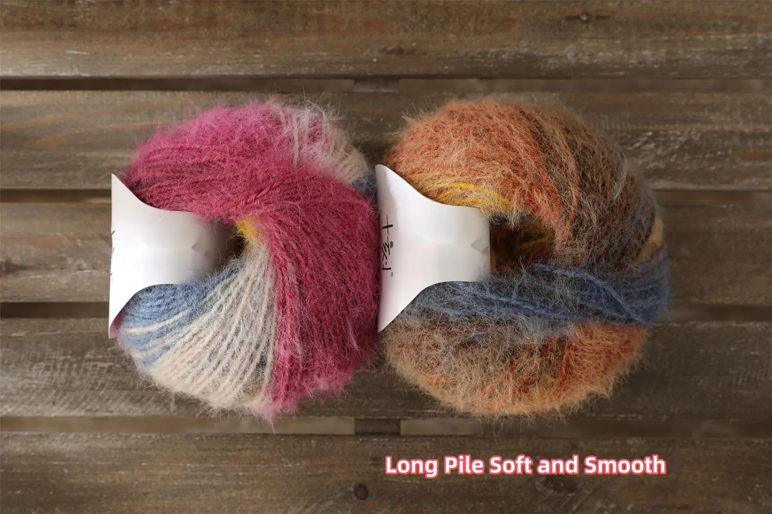 Snowbaby Wool Acrylic Blend Long Pile Yarn,(Worsted) Luxurious Fuzzy Multicolor Gradient Yarn for Knitting and Crocheting Hat Scarf Sweater, 2 * 3.52oz/100g 207yds(53-Clouds at Sunset)