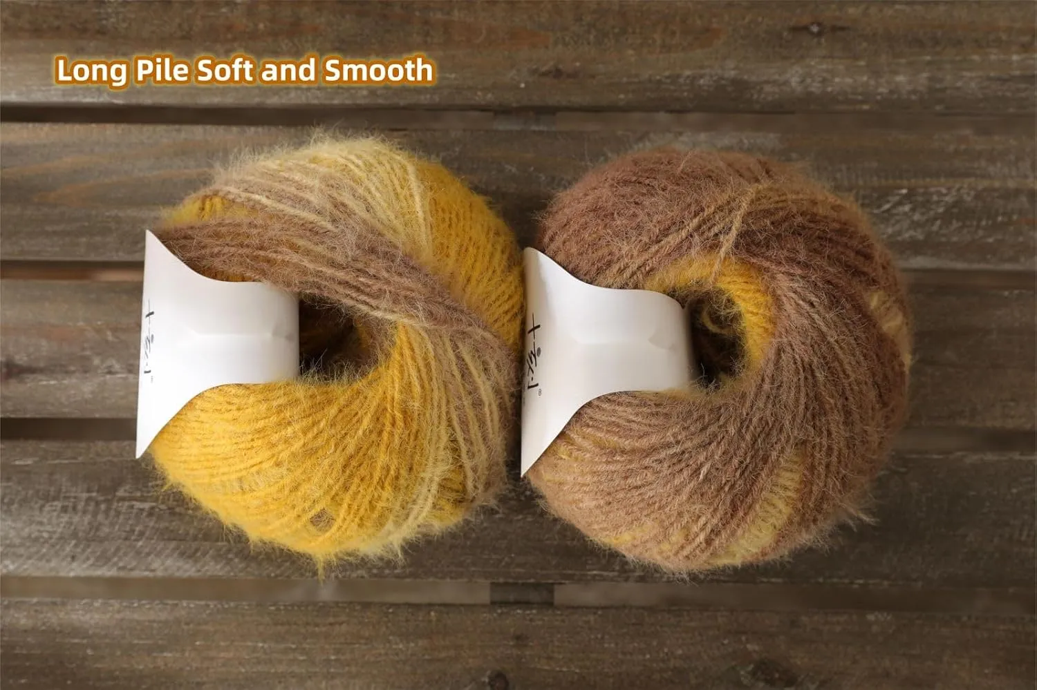 Snowbaby Wool Acrylic Blend Long Pile Yarn,(Worsted) Luxurious Fuzzy Multicolor Gradient Yarn for Knitting and Crocheting Hat Scarf Sweater, 2 * 3.52oz/100g 207yds(56-Warm Autumn Sun)