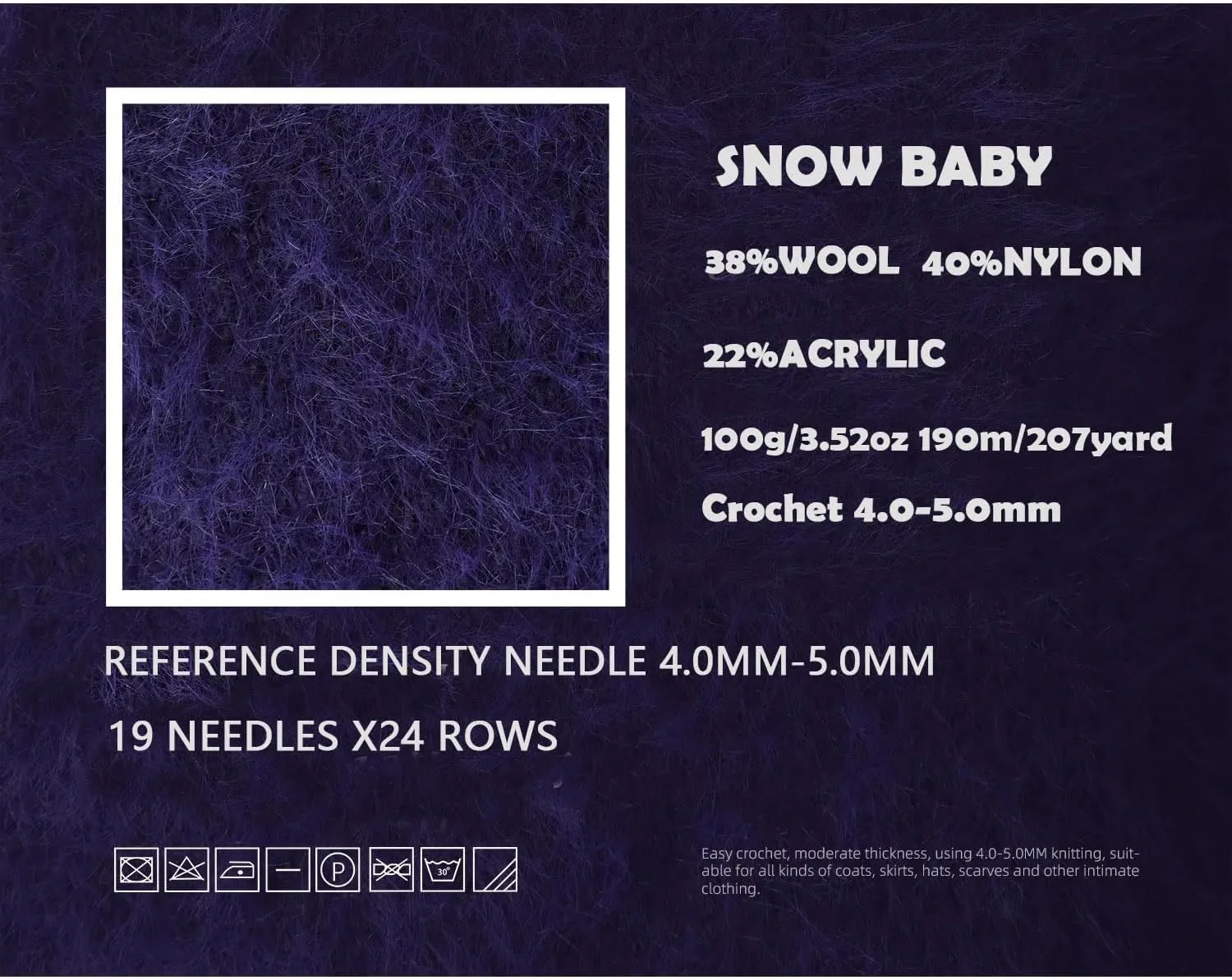 Snowbaby Wool Acrylic Blend Long Pile Yarn,(Worsted) Luxurious Fuzzy Multicolor Gradient Yarn for Knitting and Crocheting Hat Scarf Sweater, 2 * 3.52oz/100g 207yds(56-Warm Autumn Sun)