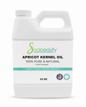 Soapeauty Apricot Kernel Oil Cold Pressed 100% Pure Natural Apricot Oil for Skin, Face, Hair Carrier for Essential Oils, Massage | 32 OZ