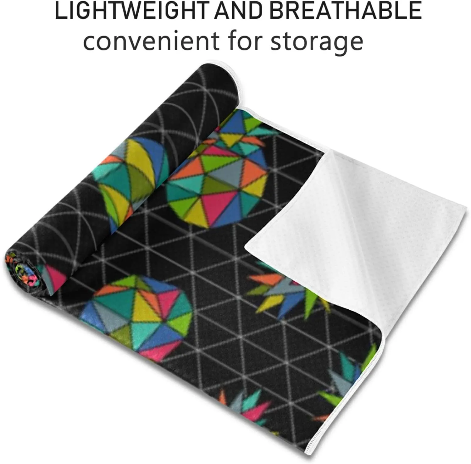 Soft Sweat Absorbent Non Slip Yoga Mat Towel, Durable Folding Workout Towel for Pilates Exercise, Fitness Mat Towel with Bag
