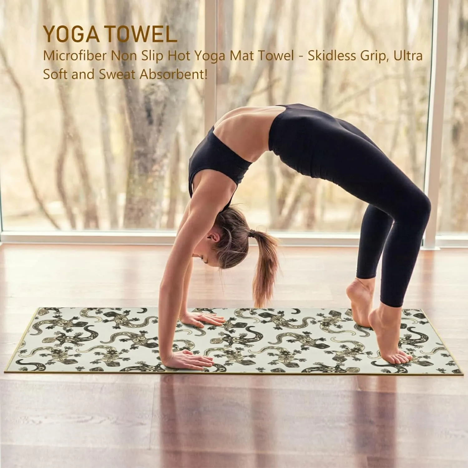 Soft Sweat Absorbent Non Slip Yoga Mat Towel, Durable Folding Workout Towel for Pilates Exercise, Fitness Mat Towel with Bag