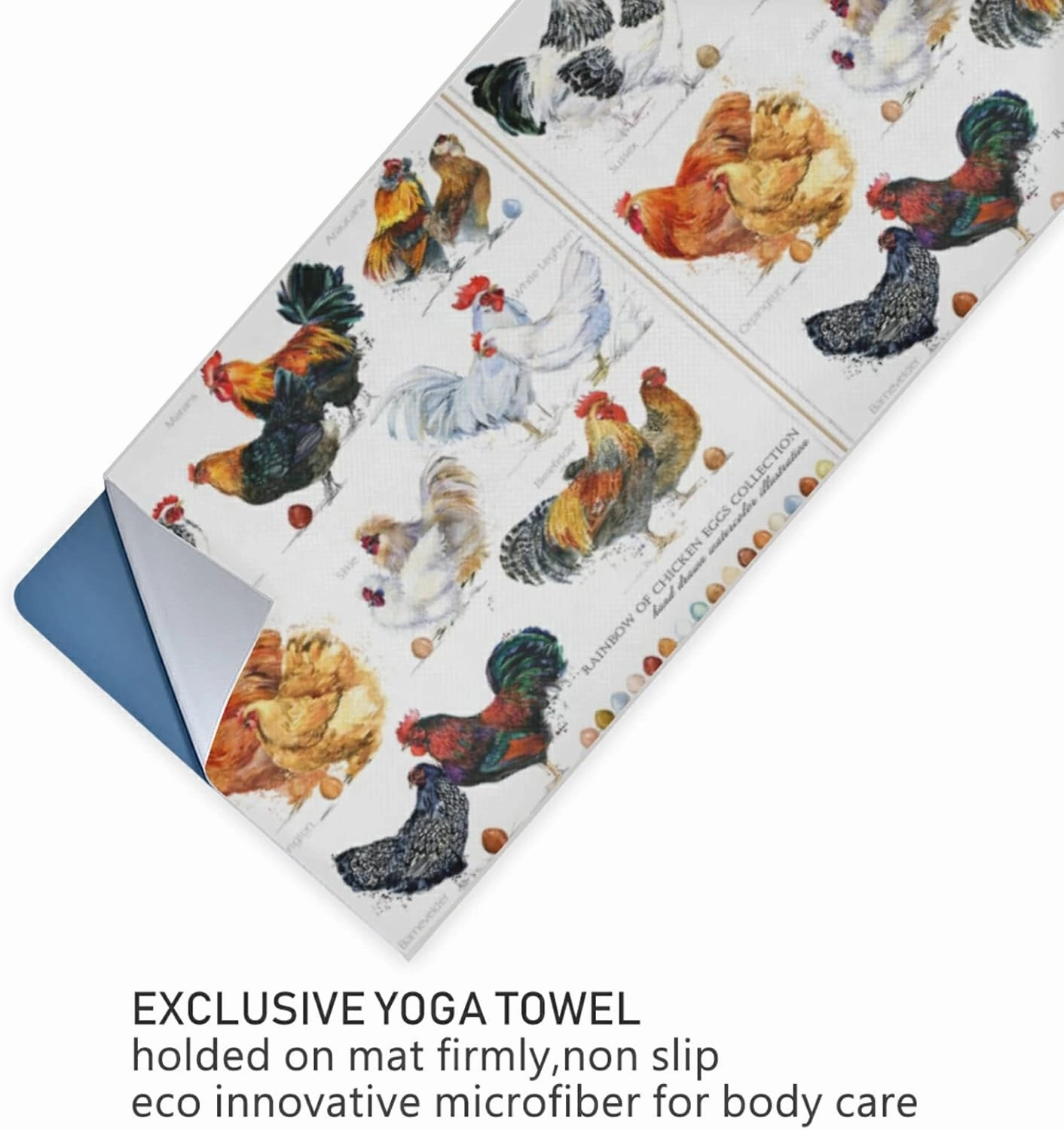 Soft Sweat Absorbent Non Slip Yoga Mat Towel, Durable Folding Workout Towel for Pilates Exercise, Fitness Mat Towel with Bag
