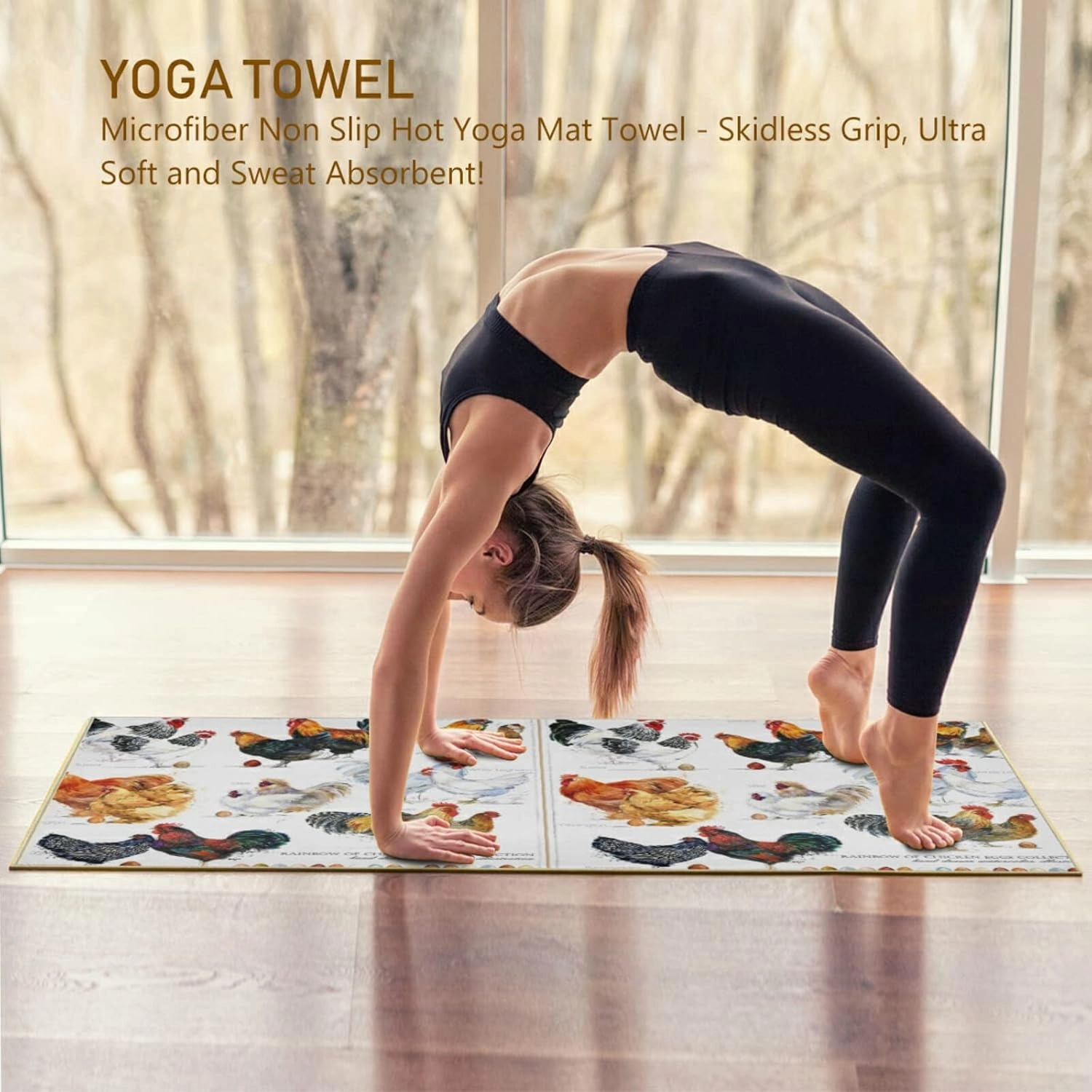 Soft Sweat Absorbent Non Slip Yoga Mat Towel, Durable Folding Workout Towel for Pilates Exercise, Fitness Mat Towel with Bag