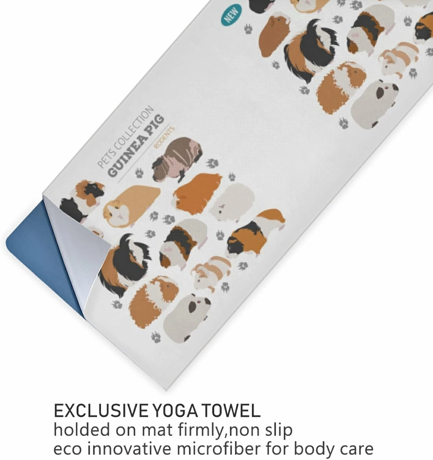 Soft Sweat Absorbent Non Slip Yoga Mat Towel, Durable Folding Workout Towel for Pilates Exercise, Fitness Mat Towel with Bag