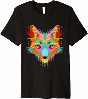 Splash Art Fox - Colorful Foxes - Color Wild Animal Splashes Premium T-Shirt