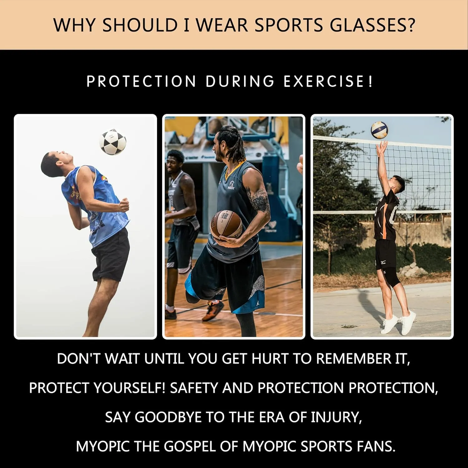 Sports Goggles Glasses - Basketball Protective Eyewear with Removable Lens and Adjustable Goggles Strap