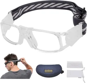 Sports Goggles Glasses - Basketball Protective Eyewear with Removable Lens and Adjustable Goggles Strap