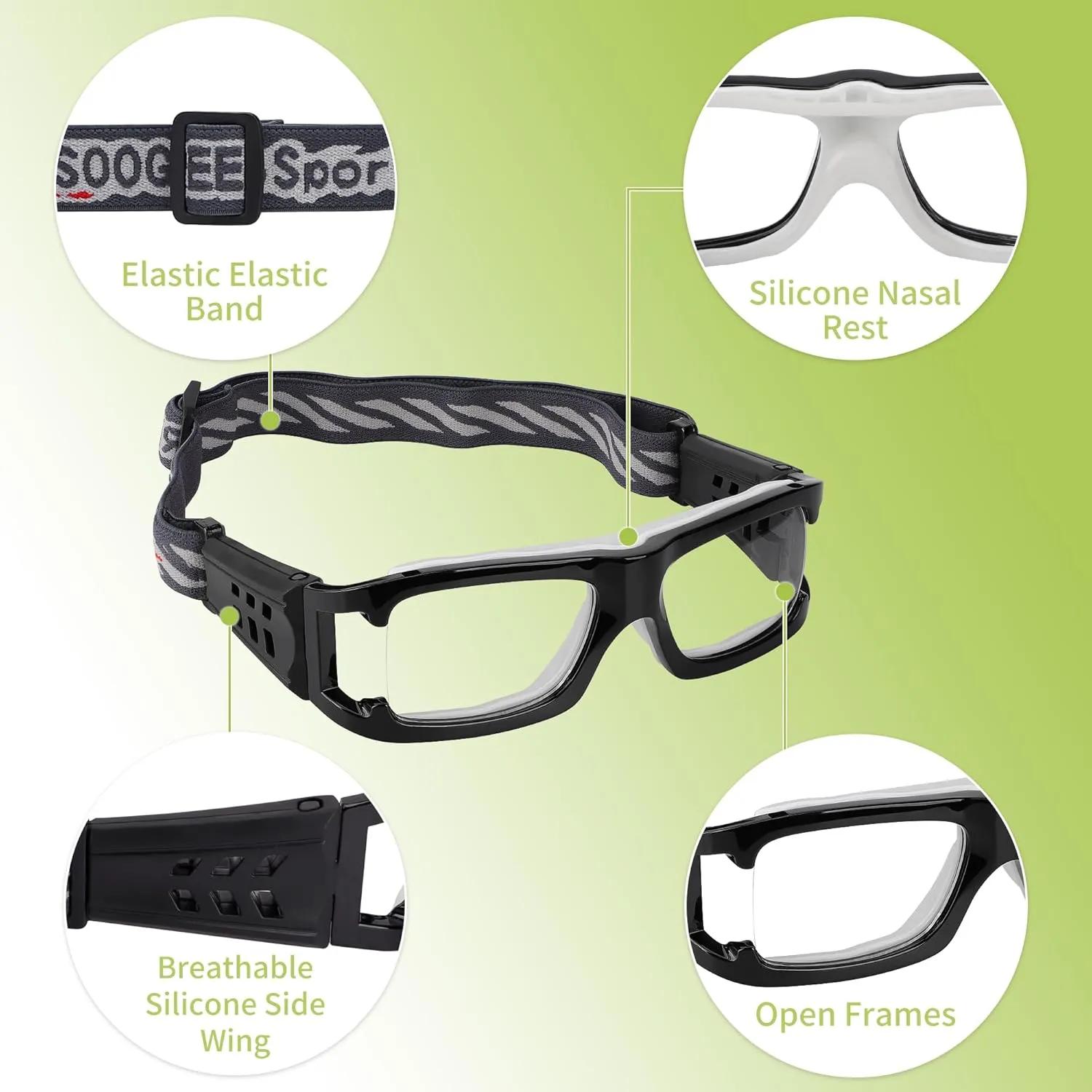 Sports Goggles Glasses Protective Safety Basketball Football Sport Glasses Men Shock Collision Adjustable Glasses