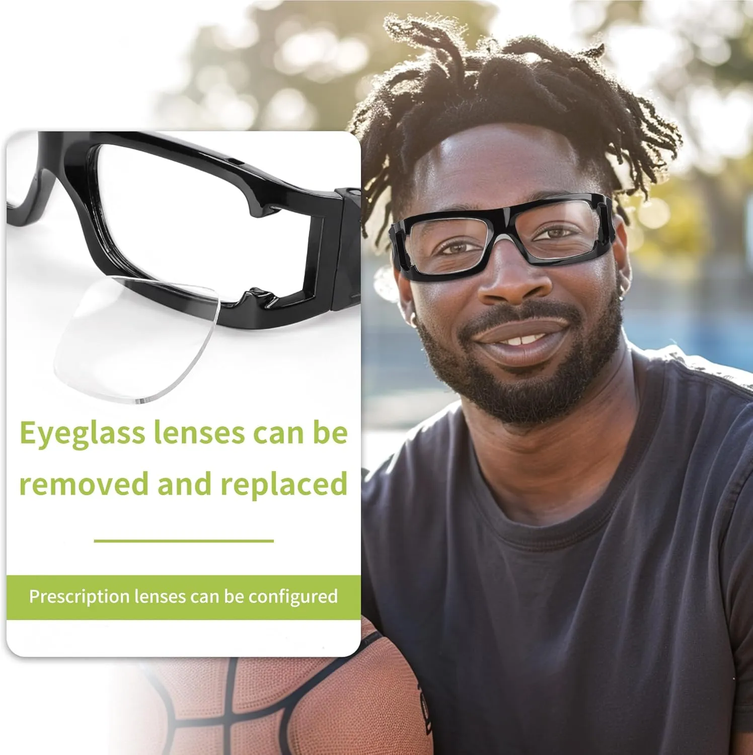 Sports Goggles Glasses Protective Safety Basketball Football Sport Glasses Men Shock Collision Adjustable Glasses