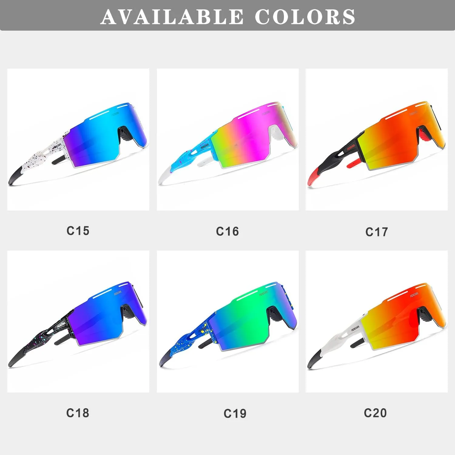 Sports Polarized Sunglasses UV Protection for Youth, Men & Women, Ideal for Cycling Running Baseball Skiing & Softball