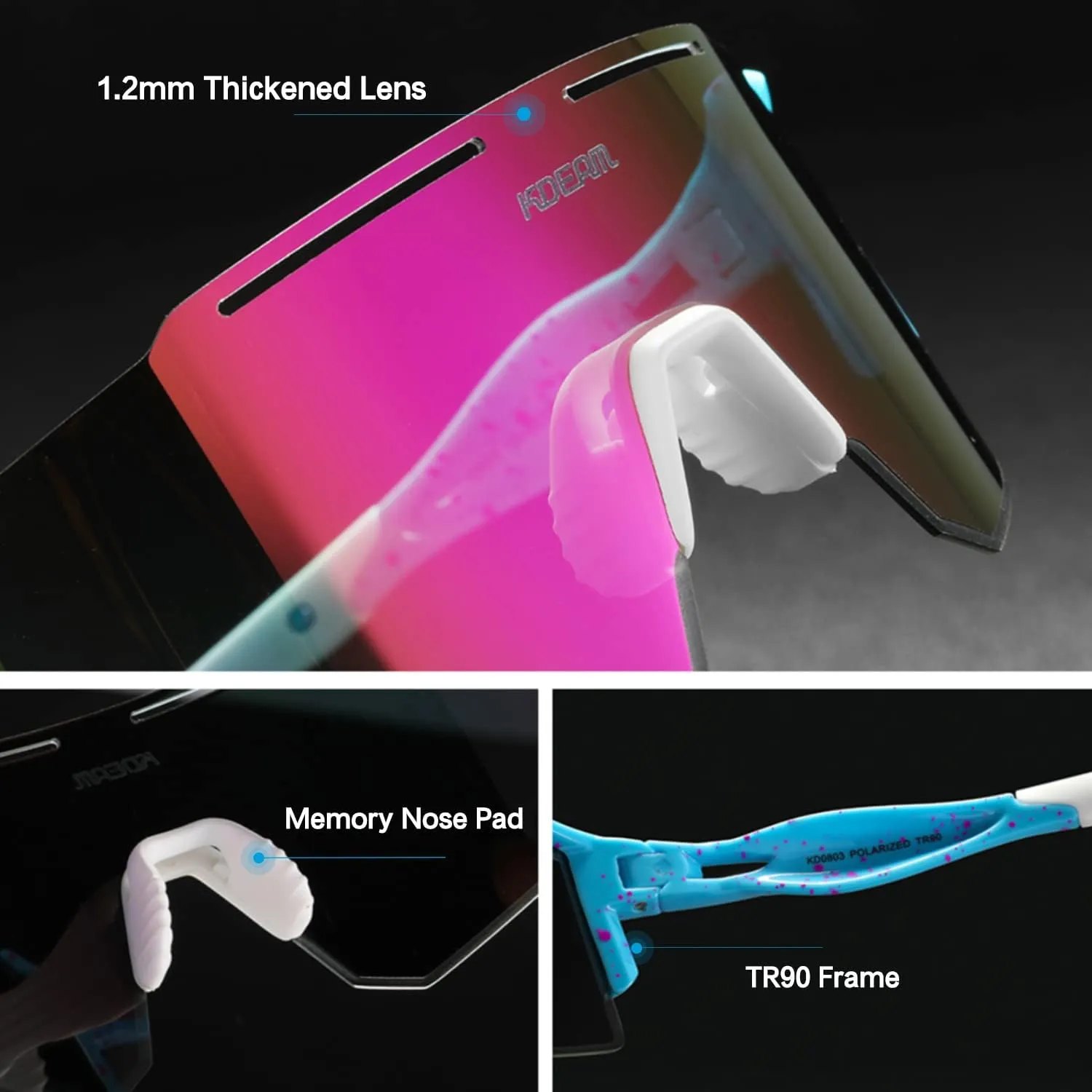 Sports Polarized Sunglasses UV Protection for Youth, Men & Women, Ideal for Cycling Running Baseball Skiing & Softball
