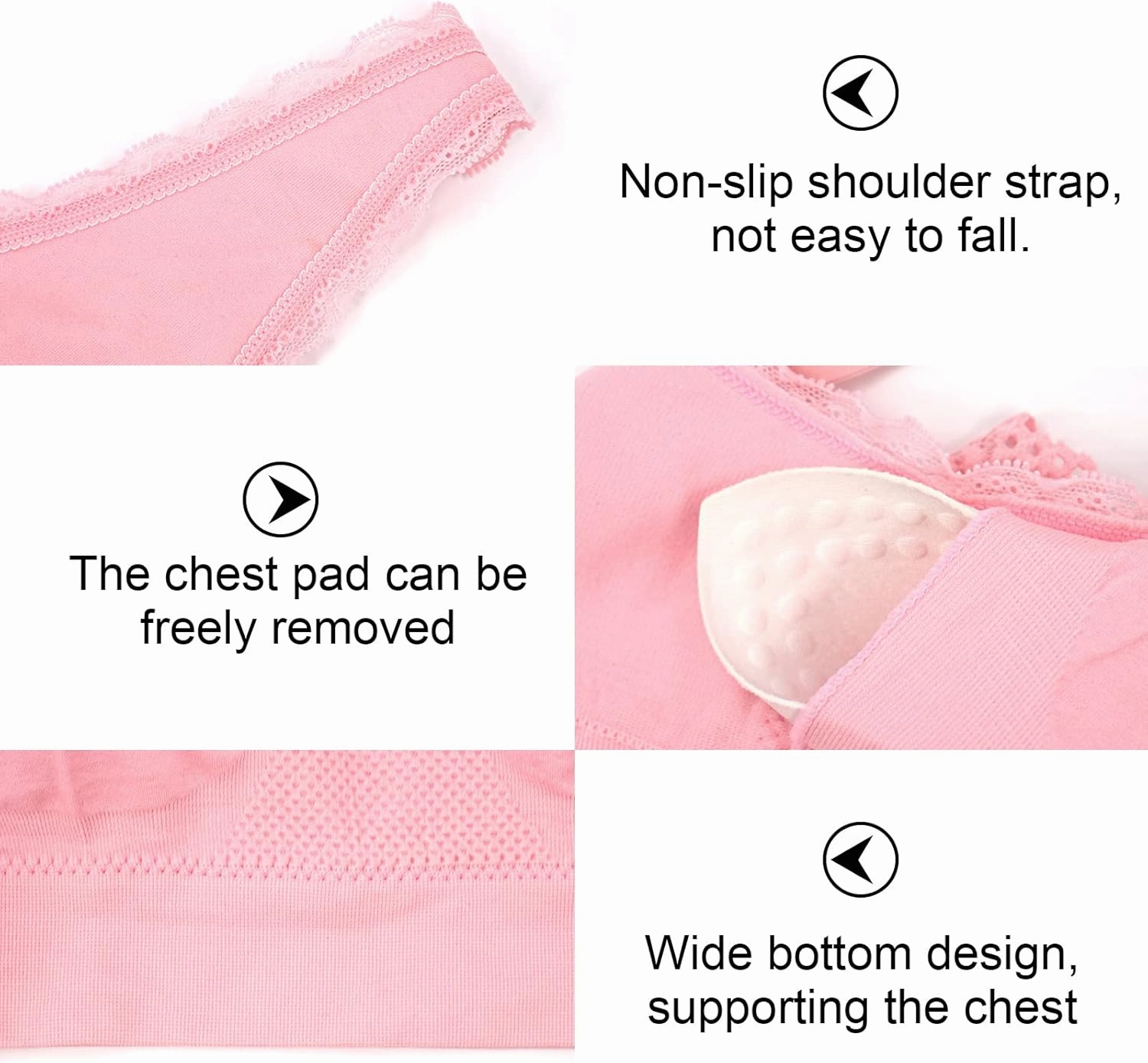 Sports Bras for Women Front Cross Front Side Buckle Bra Wireless Bra Pads Seamless Comfort Bra Yoga Bra 1/2/3 Pack