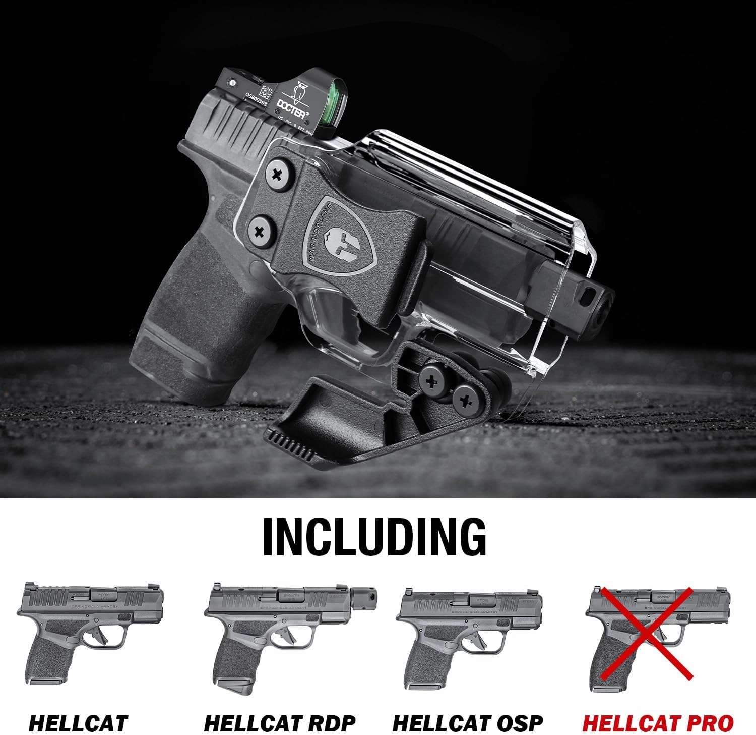 Springfield Armory Hellcat IWB Appendix KYDEX Holster - Adj. Cant & Retention, Right/Left Hand Optional