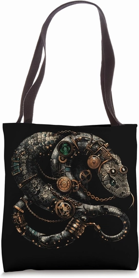 Steampunk Snake with venom as a reptile Serpent Design Tote Bag