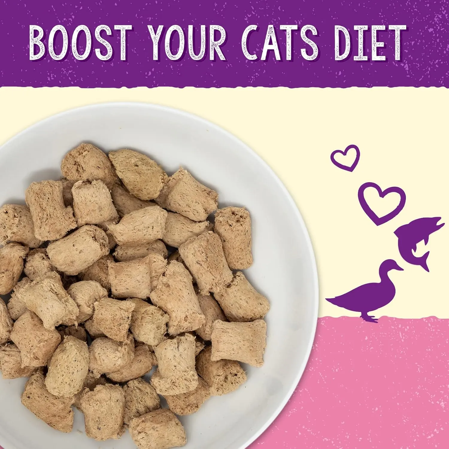Stella & Chewy's Stella's Solutions Skin & Coat Boost Cage-Free Duck & Wild-Caught Salmon Dinner Morsels Freeze-Dried Raw Cat Food, 7.5 oz.