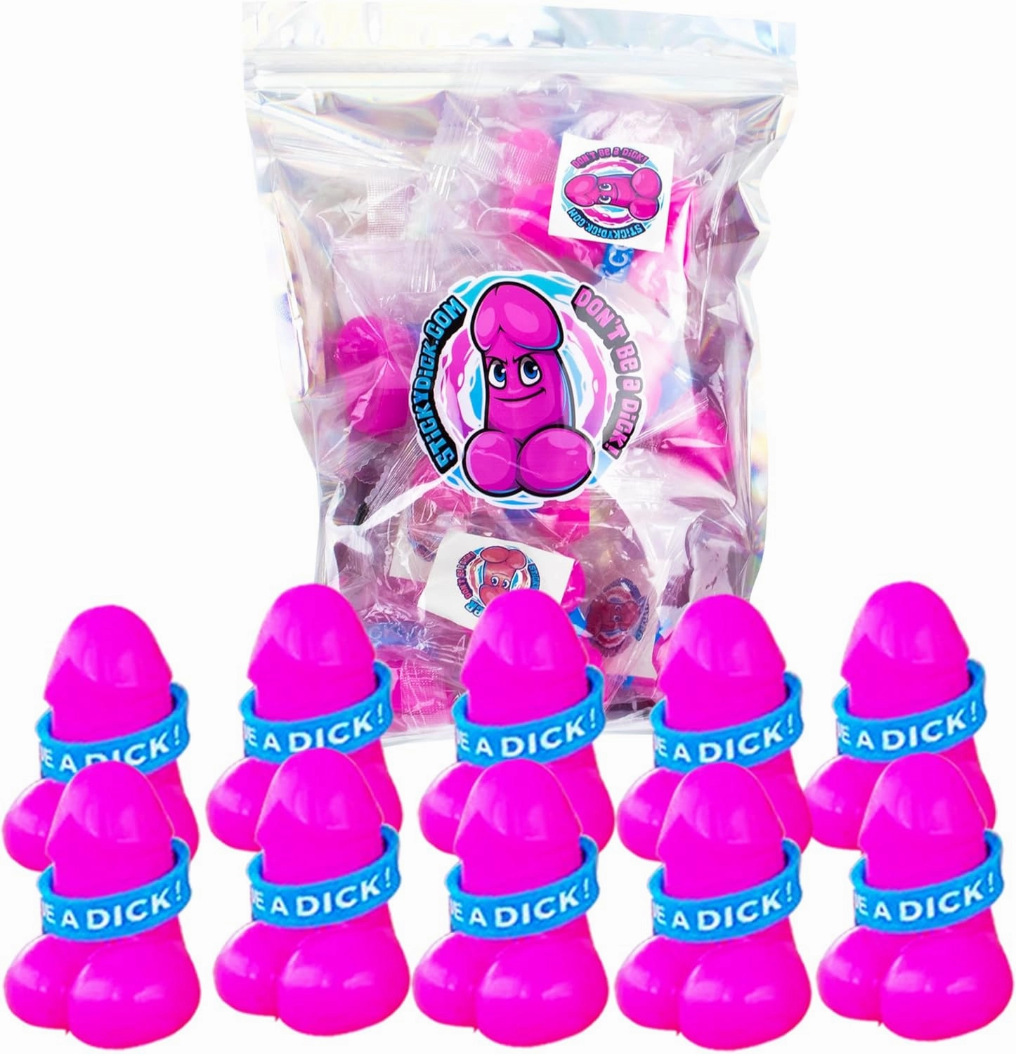 StickyDick - Sticky Toys - Novelty Sticky Toy & Fidget Sensory Toy - Sticks to Wall, Ceiling, Glass, Computers, Car - Fun Party Favors - 10-Pack STICKYDICK.COM a USA Company