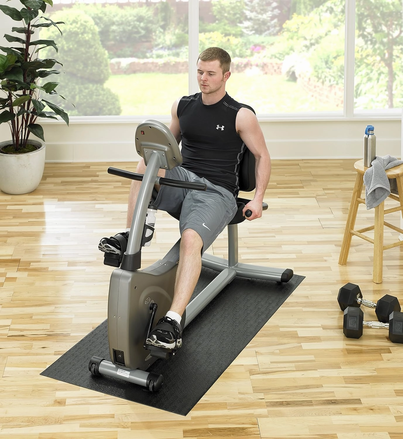 SuperMats Made in U.S.A. for Indoor Cycles Recumbent Bikes Upright Exercise Bikes and Steppers