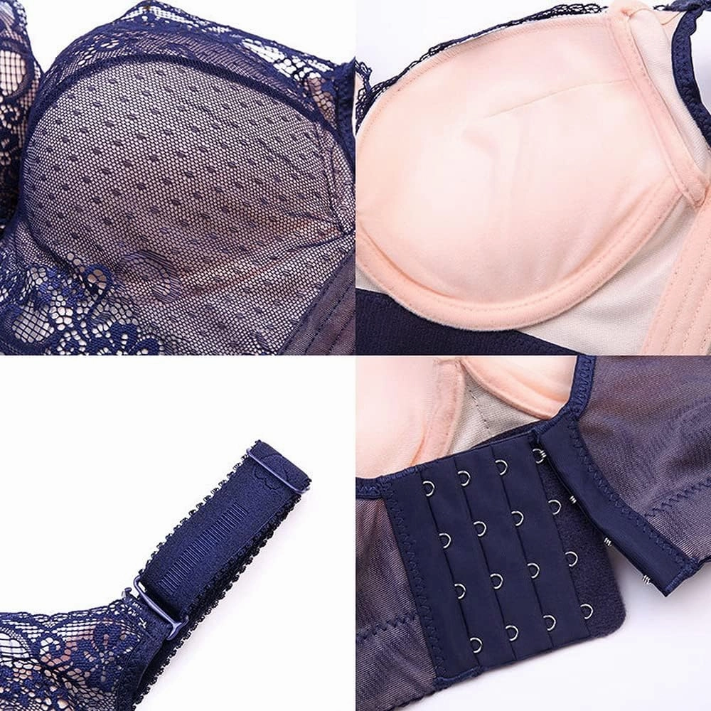 Swbreety Women’s Push Up Bra Comfort Padded Underwire Lace Bra Lift Up Everyday Bra