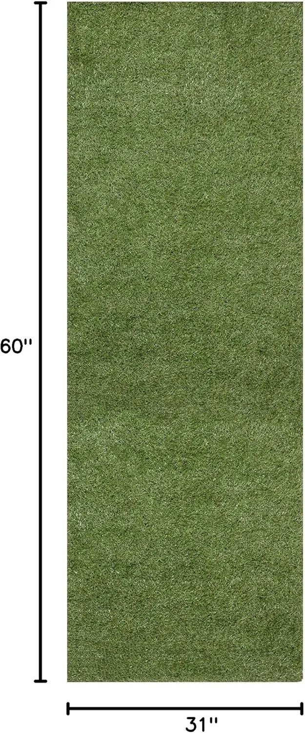 Sweet Home Stores Lifelike Artificial Grass Area Rug 3x5 Indoor/Outdoor with Drainage Holes, Customizable Thick High Pile for Backyards, Patio, Bedroom Rug, 2'7" x 5'