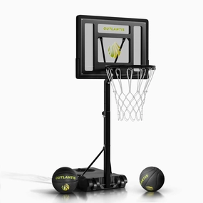 Swimming Pool Basketball Hoop Set-Durable Steel Basketball Backboard and Rim with 2 Pool Basketball BallsPump & Tools -Pool Hoop for Outdoor Use Adjustable Basketball Hoop for Kids Adults