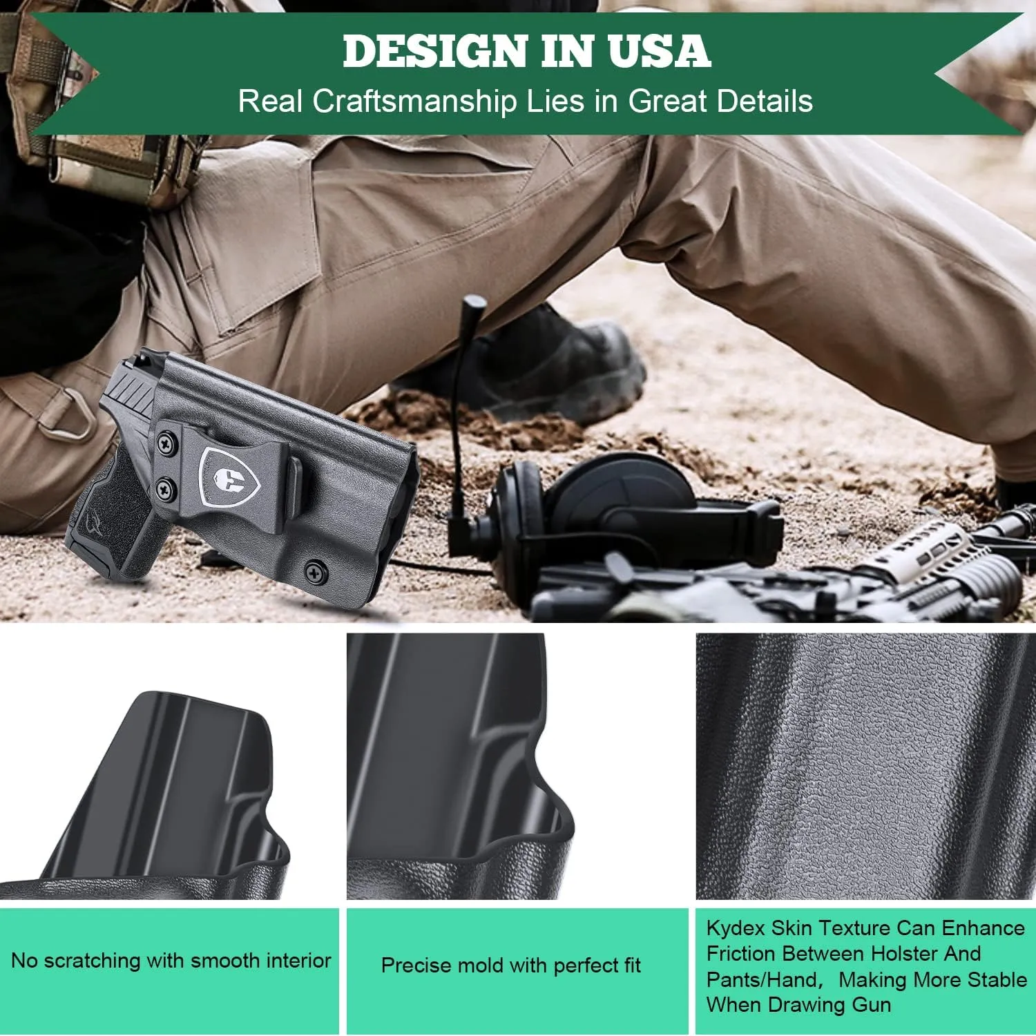 Taurus GX4 Holster, IWB Kydex Holster Tailored Fit: Taurus GX4 Pistol, Inside Waistband Concealed Carry Holster for Men/Women, Adj. Cant & Posi-Click Retention, Right Hand/Left Hand Optional