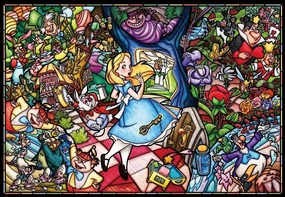 Tenyo (DP-027) Disney Stained Glass Alice in Wonderland Jigsaw Puzzle (1000 Piece)