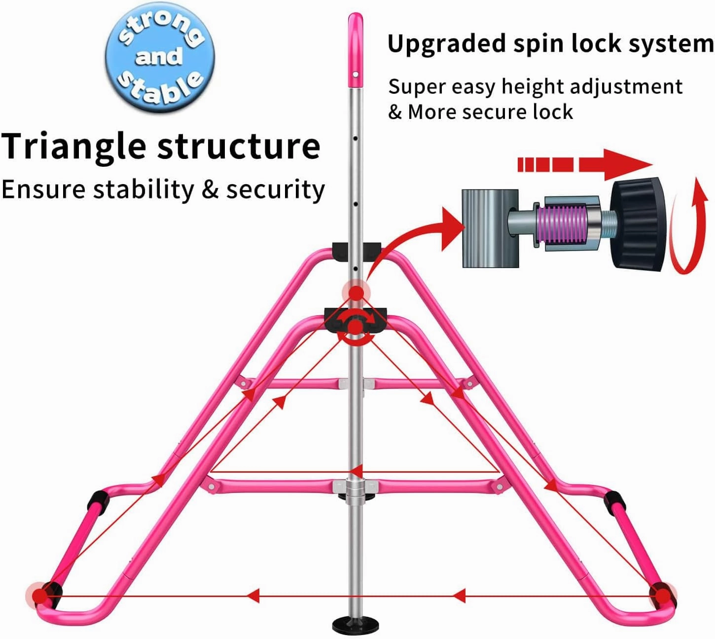Tepemccu Expandable Gymnastics Bars,Adjustable Height Gymnastic Horizontal Bars,Junior Training Bar Children Folding Training Monkey Bars for Kids…