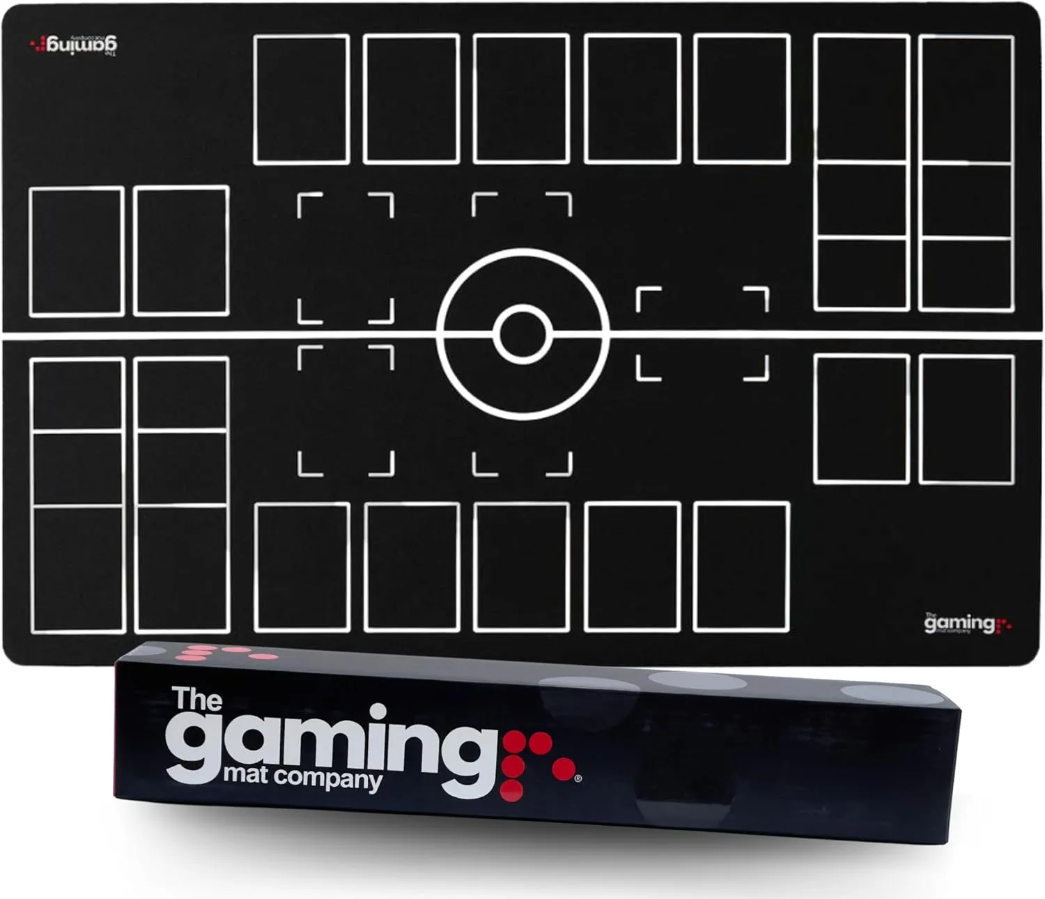 The Gaming Mat Company 2 Player Compatible Pokemon Playmat for Pokemon Cards - 28" x 18" x 0.08" Black & White Battle Mat Stadium Board for Pokemon TCG Playmat Game & Pokemon Mat Trading Card