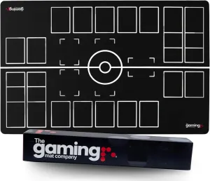 The Gaming Mat Company 2 Player Compatible Pokemon Playmat for Pokemon Cards - 28" x 18" x 0.08" Black & White Battle Mat Stadium Board for Pokemon TCG Playmat Game & Pokemon Mat Trading Card