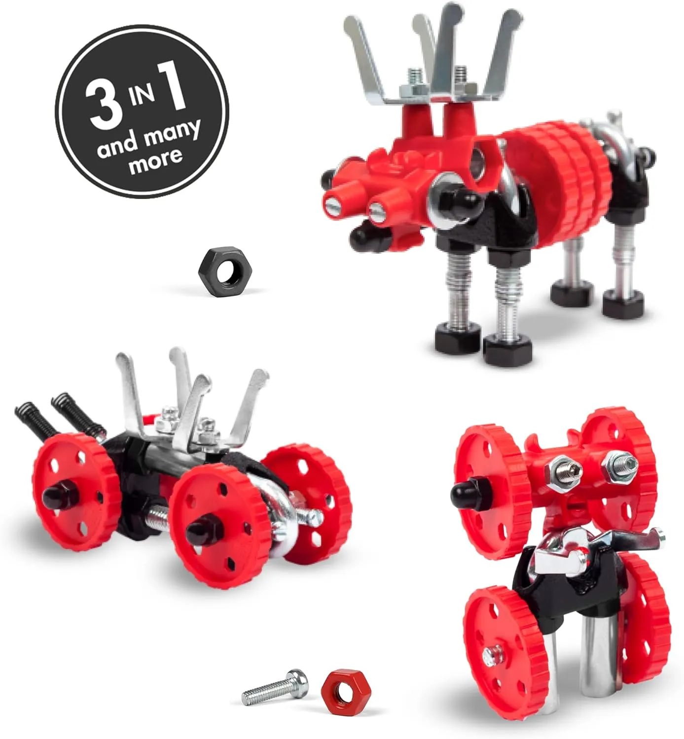The Off Bits STEAM Building Set, Educational Build Your Own Robot Toy, Age 6 7 8 9  Year Old Boys & Girls, Animal Stem Toys Engineering Kit, Construction Toys Steam Gifts for Kids - Moose