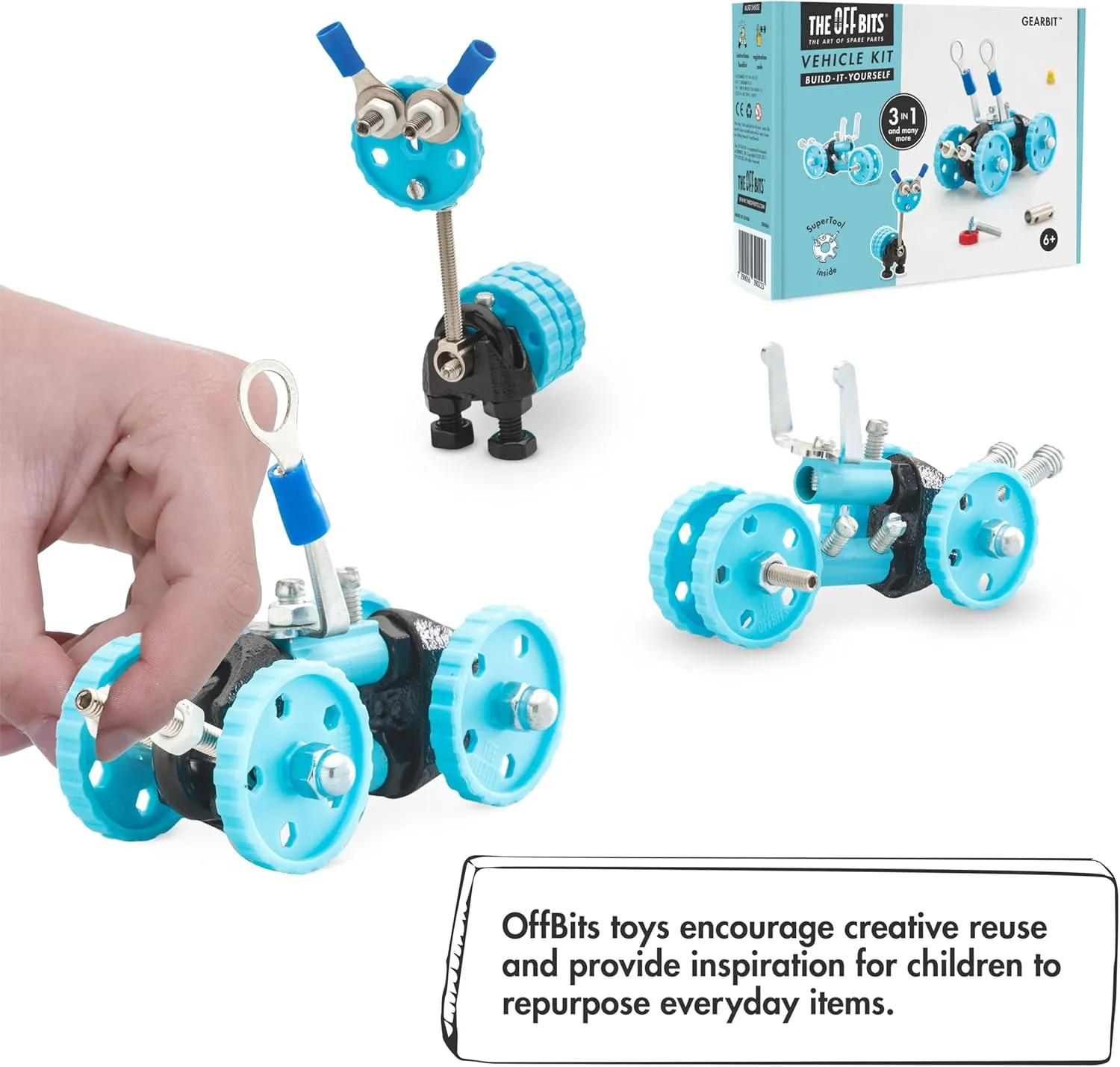 The Off Bits Vehicle STEAM Building Set, Educational Gift Idea, Build Your Own Robot Toy for Kids Age 6 7 8 9  Year Old Boys and Girls, Stem Toys Engineering Kit, Construction Toys Steam Gift
