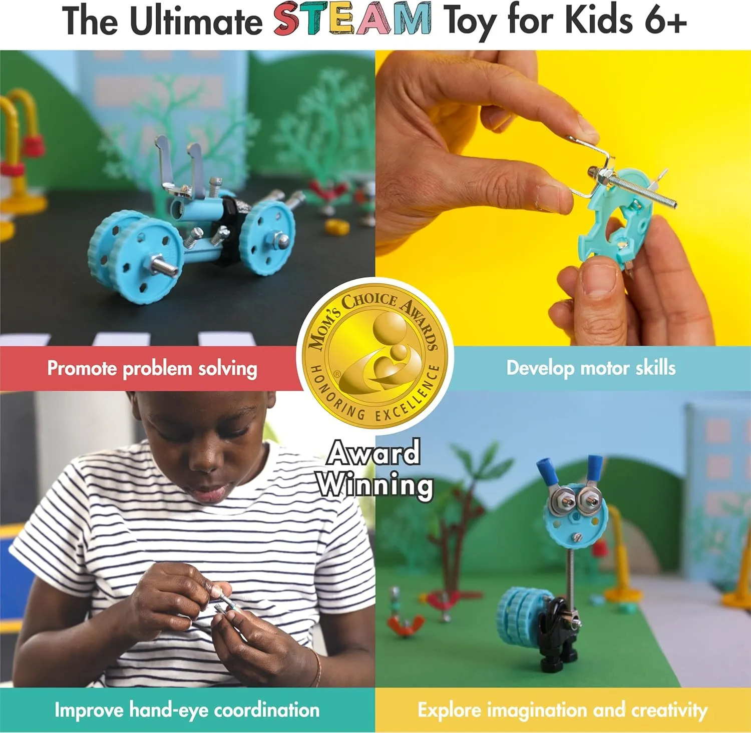 The Off Bits Vehicle STEAM Building Set, Educational Gift Idea, Build Your Own Robot Toy for Kids Age 6 7 8 9  Year Old Boys and Girls, Stem Toys Engineering Kit, Construction Toys Steam Gift