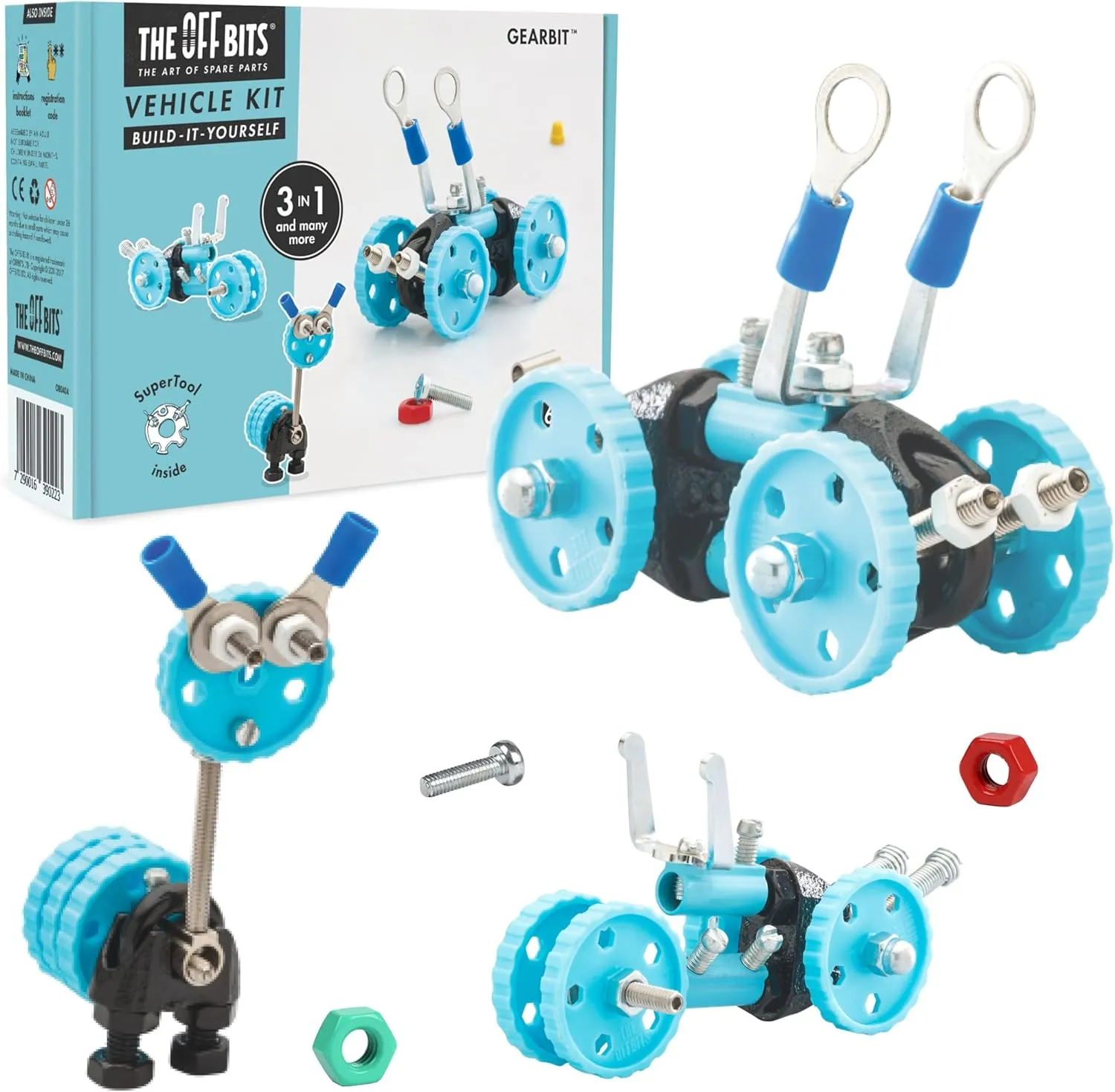 The Off Bits Vehicle STEAM Building Set, Educational Gift Idea, Build Your Own Robot Toy for Kids Age 6 7 8 9  Year Old Boys and Girls, Stem Toys Engineering Kit, Construction Toys Steam Gift