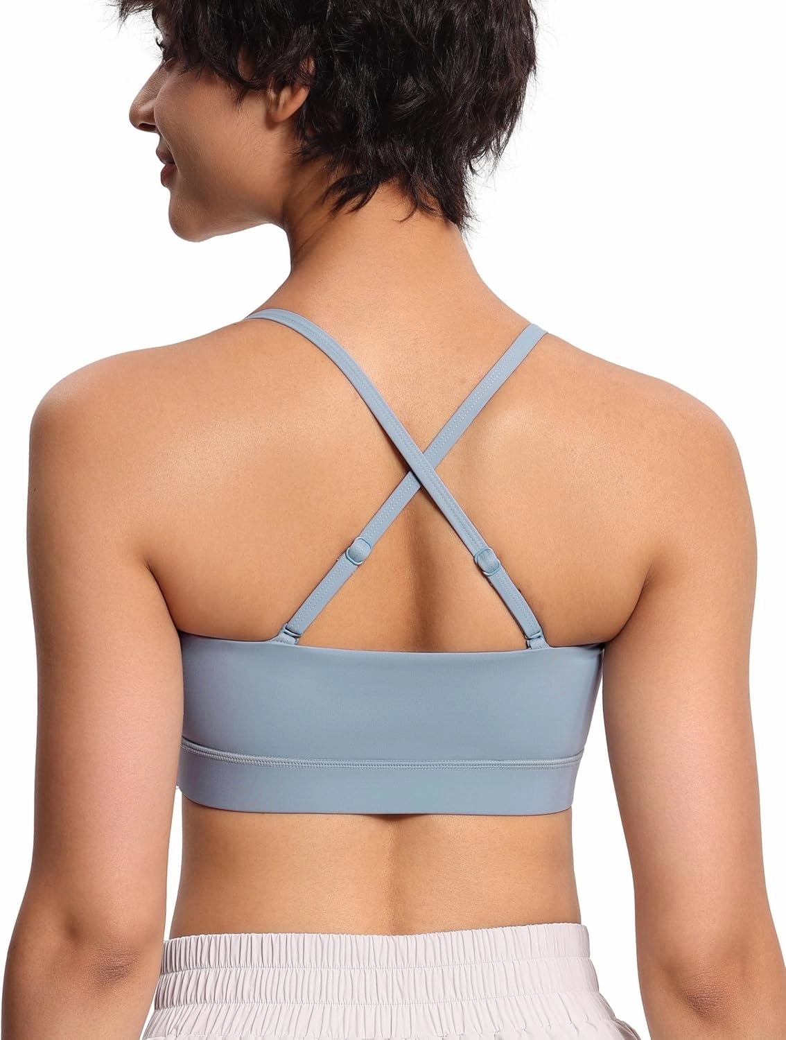 THE GYM PEOPLE Women's Adjustable Spaghetti Strap Sports Bras Wirefree Workout Tops with Removable Padded