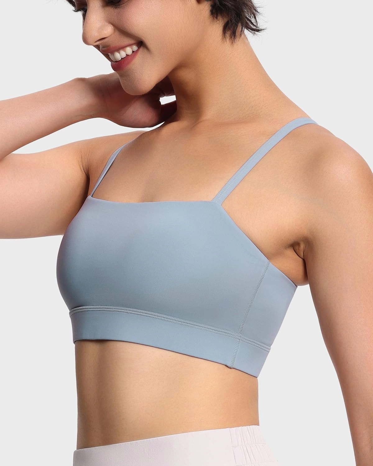 THE GYM PEOPLE Women's Adjustable Spaghetti Strap Sports Bras Wirefree Workout Tops with Removable Padded
