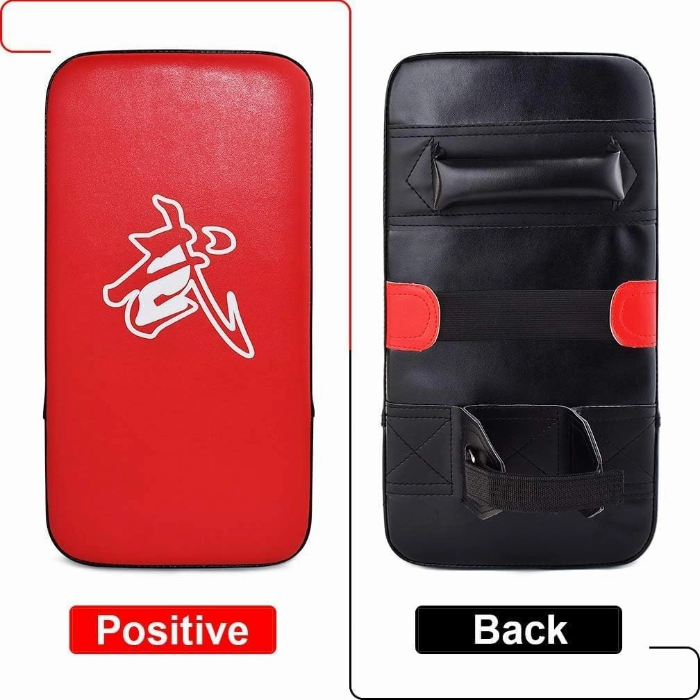 TLBTEK Taekwondo Kick Shield - Muay Thai MMA Karate Kickboxing Training Pads - Curved Leather Strike Shield