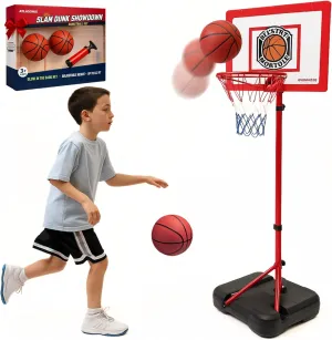 Toddler Basketball Hoop Set - Adjustable Indoor & Outdoor Mini Court - Christmas & Birthday Gift for Ages 4-8 Includes Basketball Goal, Stand, and Balls - Fun for Kids 3-12, Boys & Girls