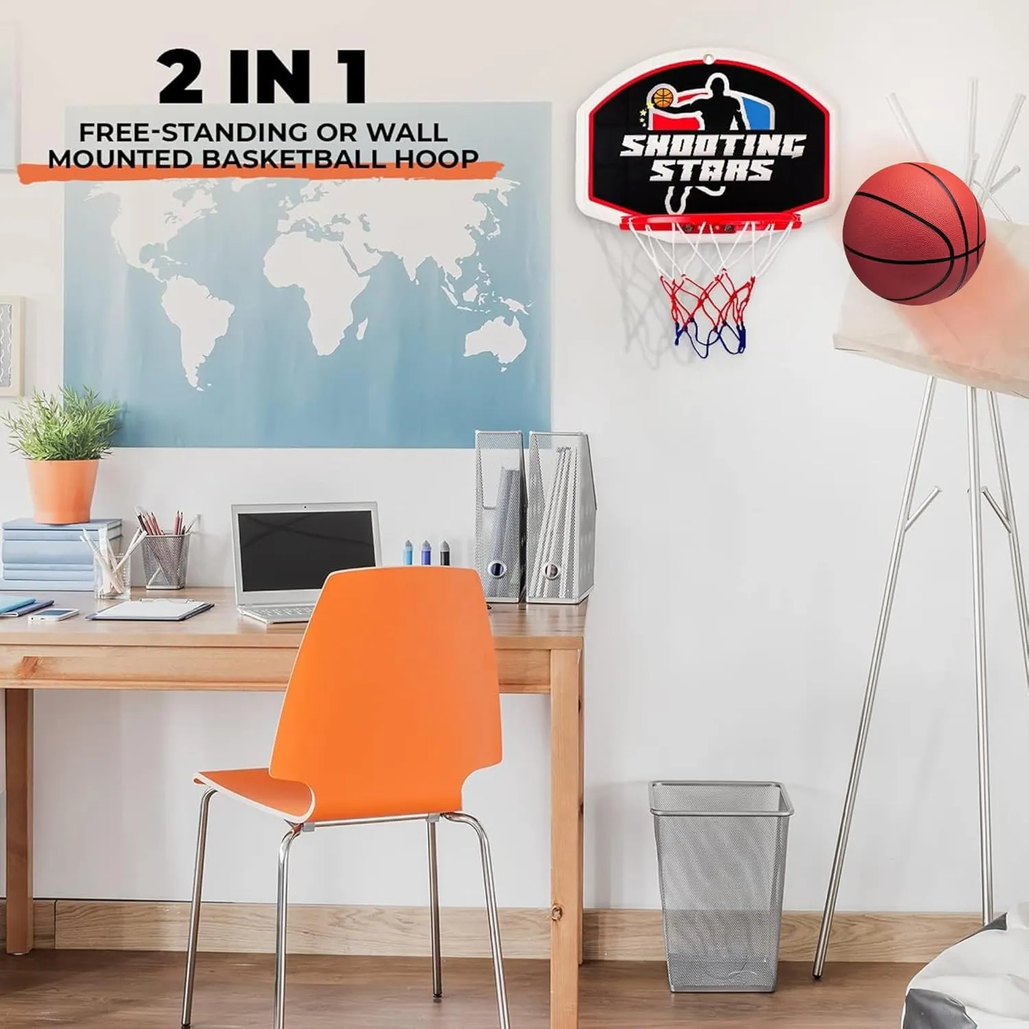 Toddler Basketball Hoop Set - Adjustable Indoor & Outdoor Mini Court - Christmas & Birthday Gift for Ages 4-8 Includes Basketball Goal, Stand, and Balls - Fun for Kids 3-12, Boys & Girls